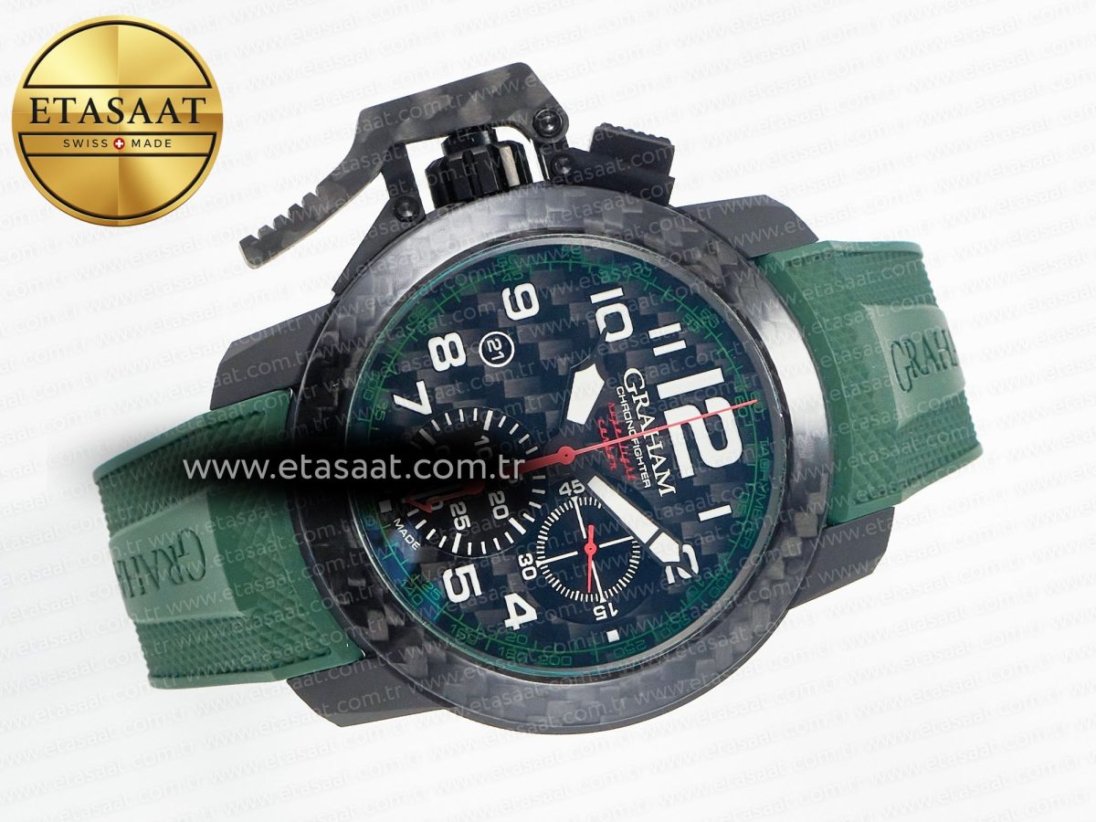 Chronofighter Superlight JKF 1:1 Best Edition on Green Rubber Strap A7750 - Görsel 8