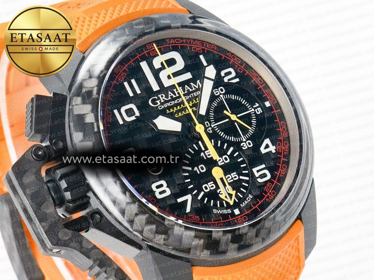 Chronofighter Superlight JKF 1:1 Best Edition on Orange Rubber Strap A7750 - Görsel 5