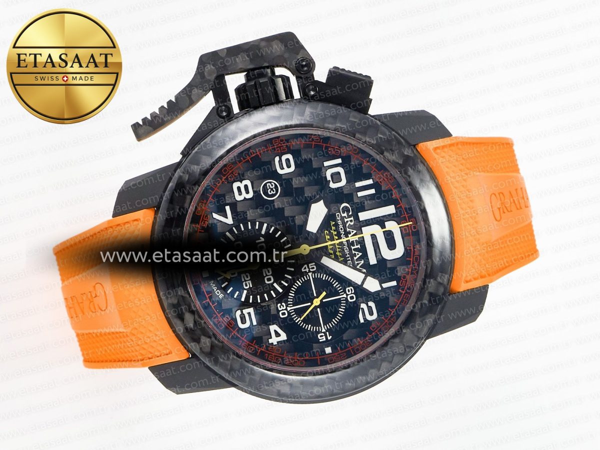 Chronofighter Superlight JKF 1:1 Best Edition on Orange Rubber Strap A7750 - Görsel 8