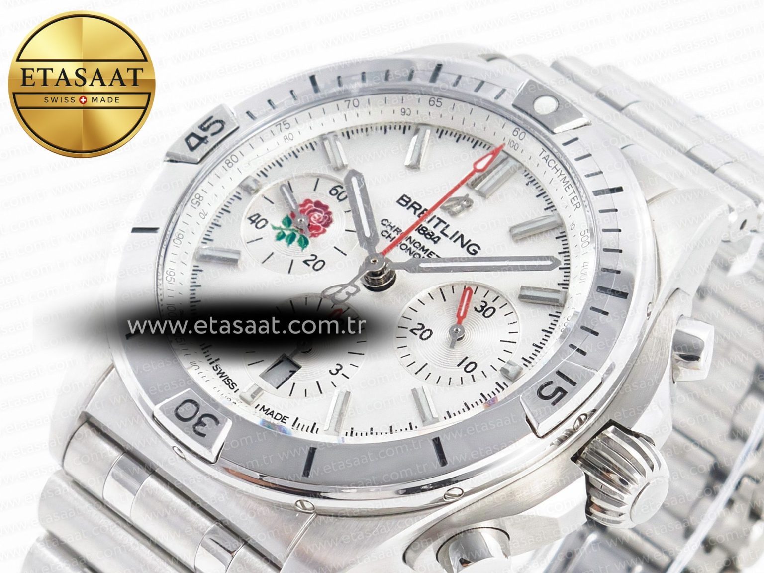 Chronomat B01 England 42mm SS BLSF 1:1 Best Edition White Dial on SS Bracelet A7750 - Görsel 6