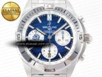 Breitling Chronomat Blue Dial on SS Bracelet A7750 - Görsel 4