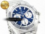 Breitling Chronomat Blue Dial on SS Bracelet A7750 - Görsel 5