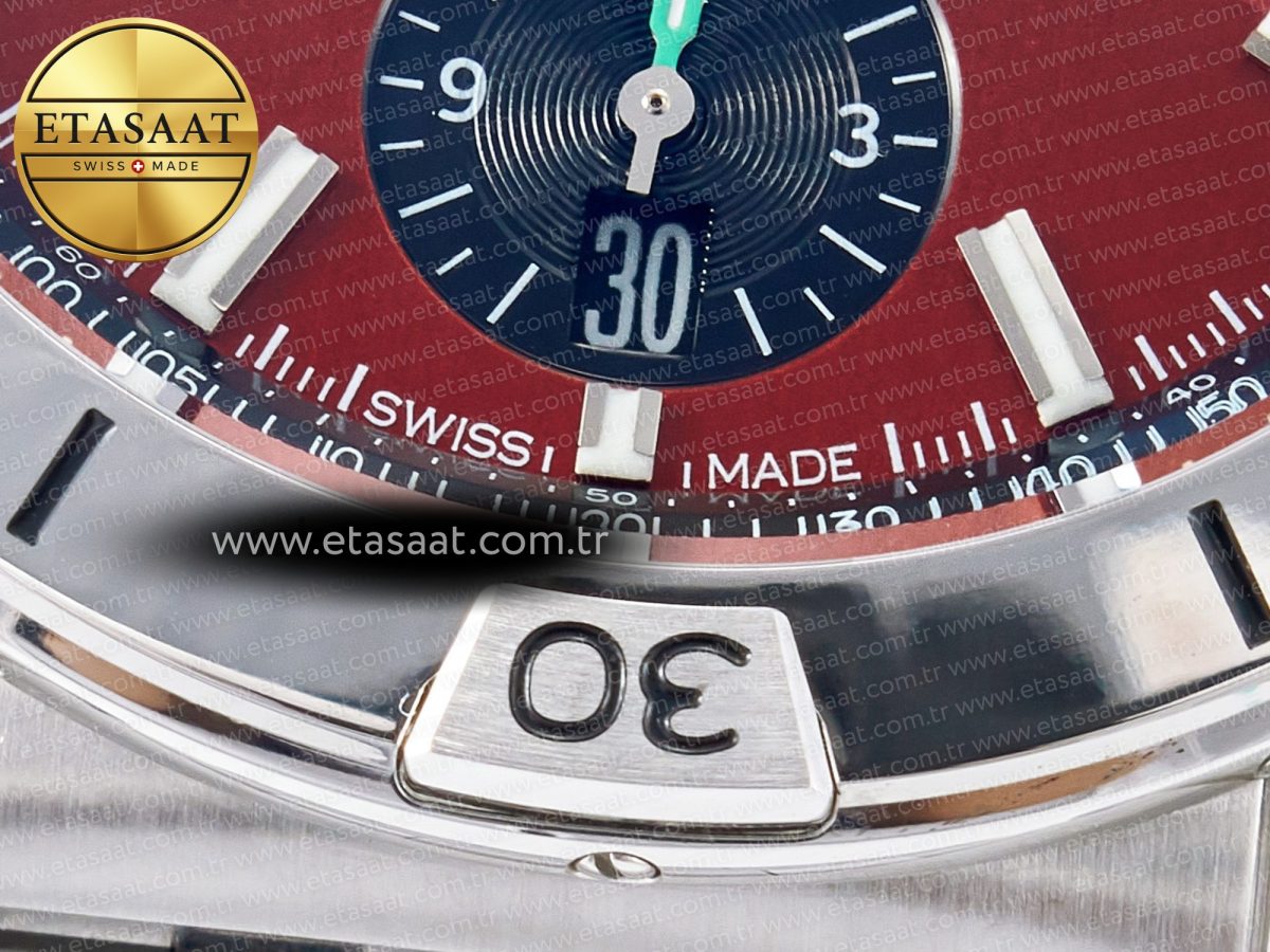 Breitling Chronomat Red Dial on SS Bracelet A7750 - Görsel 13