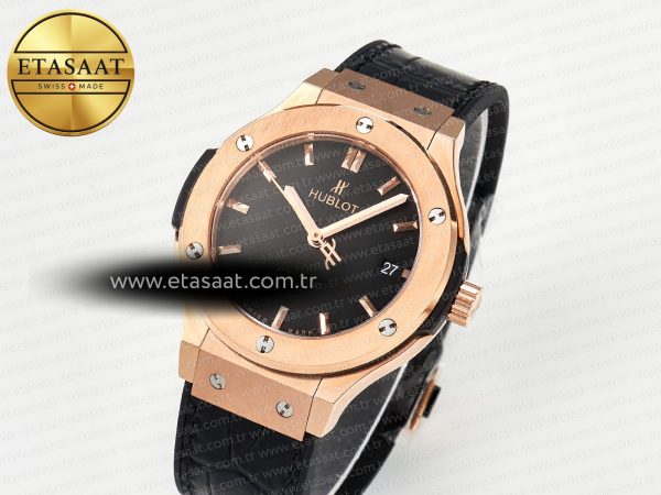 Hublot Classic Fusion Black Gummy Leather Strap