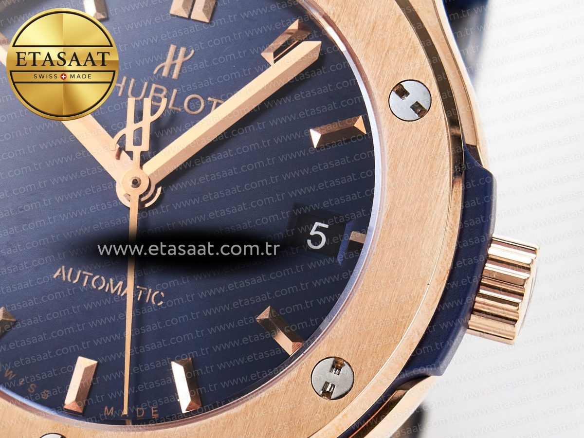 Hublot Classic Fusion Blue Gummy Leather Strap - Görsel 12
