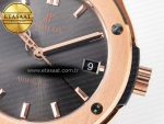 Classic Fusion 38mm RG JJF 1:1 Best Edition Gray Dial on Black Gummy Leather Strap - Görsel 11