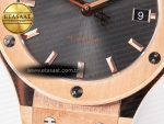 Classic Fusion 38mm RG JJF 1:1 Best Edition Gray Dial on Black Gummy Leather Strap - Görsel 13