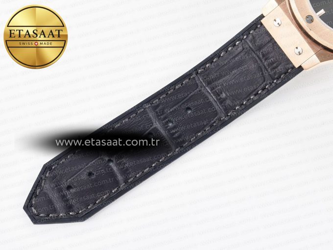 Classic Fusion 38mm RG JJF 1:1 Best Edition Gray Dial on Black Gummy Leather Strap - Görsel 21