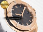 Classic Fusion 38mm RG JJF 1:1 Best Edition Gray Dial on Black Gummy Leather Strap - Görsel 5