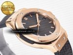 Classic Fusion 38mm RG JJF 1:1 Best Edition Gray Dial on Black Gummy Leather Strap - Görsel 7