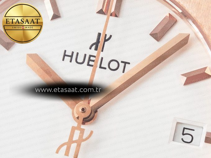 Classic Fusion 38mm RG JJF 1:1 Best Edition White Dial on Black Gummy Leather Strap - Görsel 11