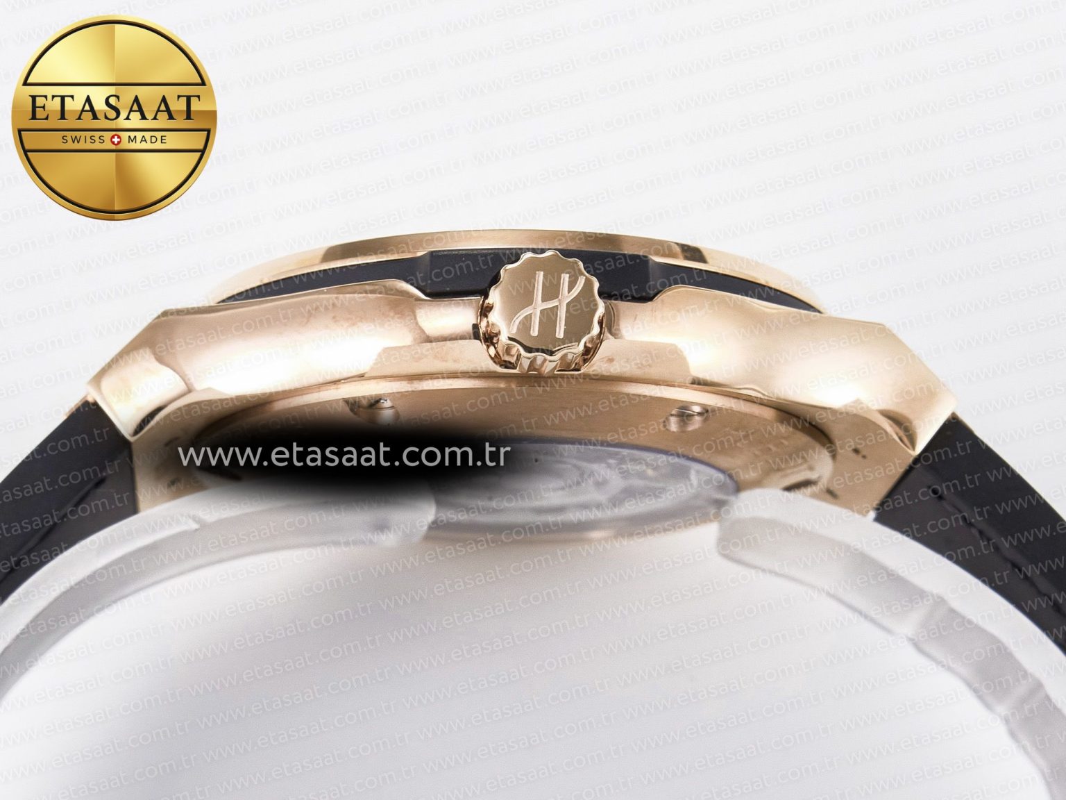 Classic Fusion 38mm RG JJF 1:1 Best Edition White Dial on Black Gummy Leather Strap - Görsel 15