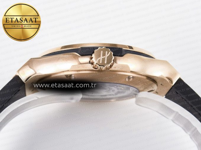 Classic Fusion 38mm RG JJF 1:1 Best Edition White Dial on Black Gummy Leather Strap - Görsel 15