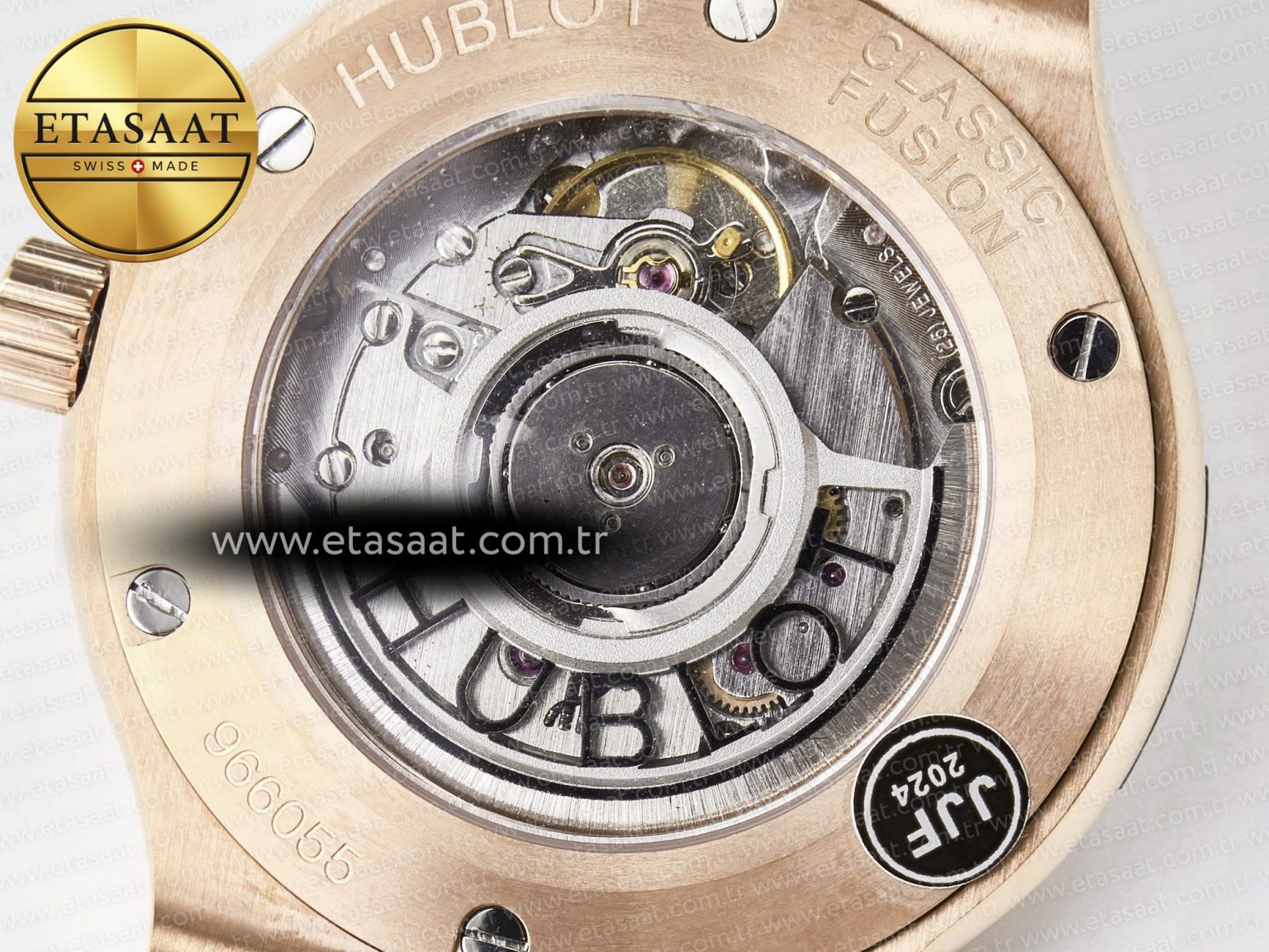 Classic Fusion 38mm RG JJF 1:1 Best Edition White Dial on Black Gummy Leather Strap - Görsel 18