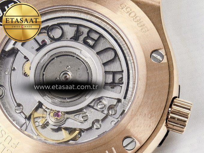 Classic Fusion 38mm RG JJF 1:1 Best Edition White Dial on Black Gummy Leather Strap - Görsel 20