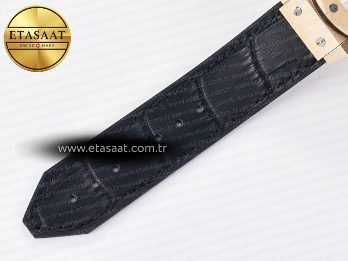 Classic Fusion 38mm RG JJF 1:1 Best Edition White Dial on Black Gummy Leather Strap - Görsel 21