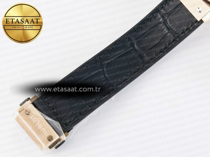 Classic Fusion 38mm RG JJF 1:1 Best Edition White Dial on Black Gummy Leather Strap - Görsel 22