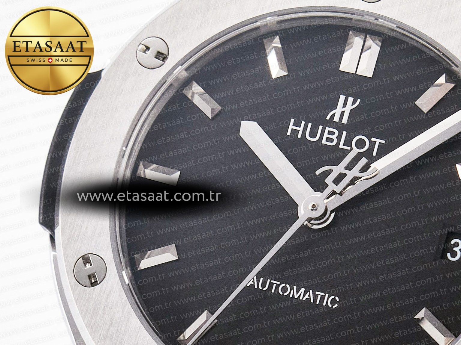 Classic Fusion 38mm SS JJF 1:1 Best Edition Black Dial on Black Gummy Leather Strap - Görsel 10