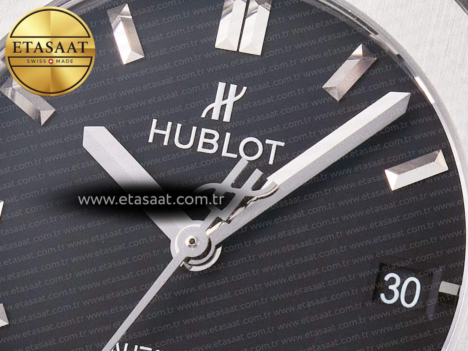 Classic Fusion 38mm SS JJF 1:1 Best Edition Black Dial on Black Gummy Leather Strap - Görsel 11