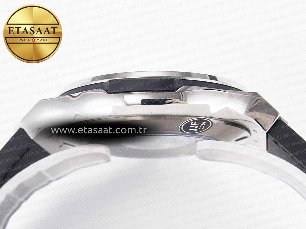 Classic Fusion 38mm SS JJF 1:1 Best Edition Black Dial on Black Gummy Leather Strap - Görsel 14