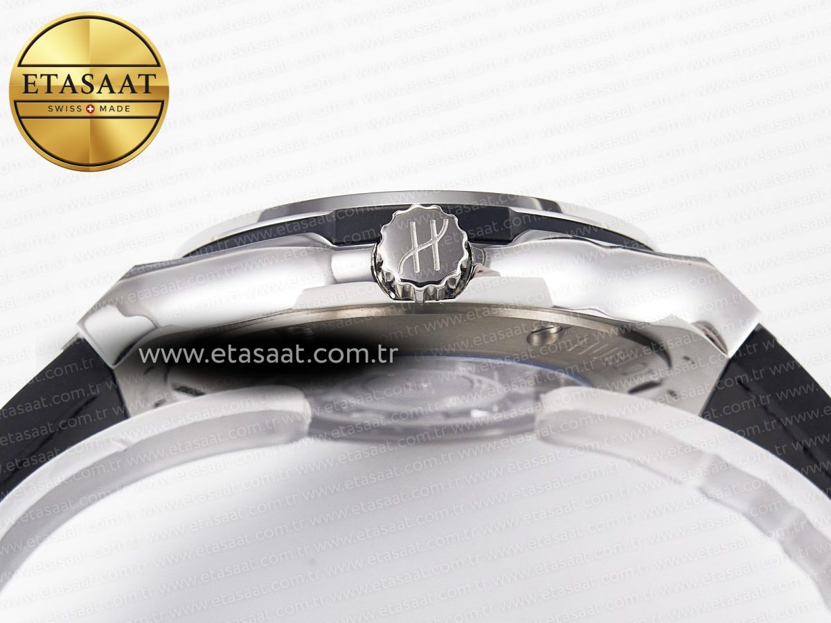 Classic Fusion 38mm SS JJF 1:1 Best Edition Black Dial on Black Gummy Leather Strap - Görsel 15