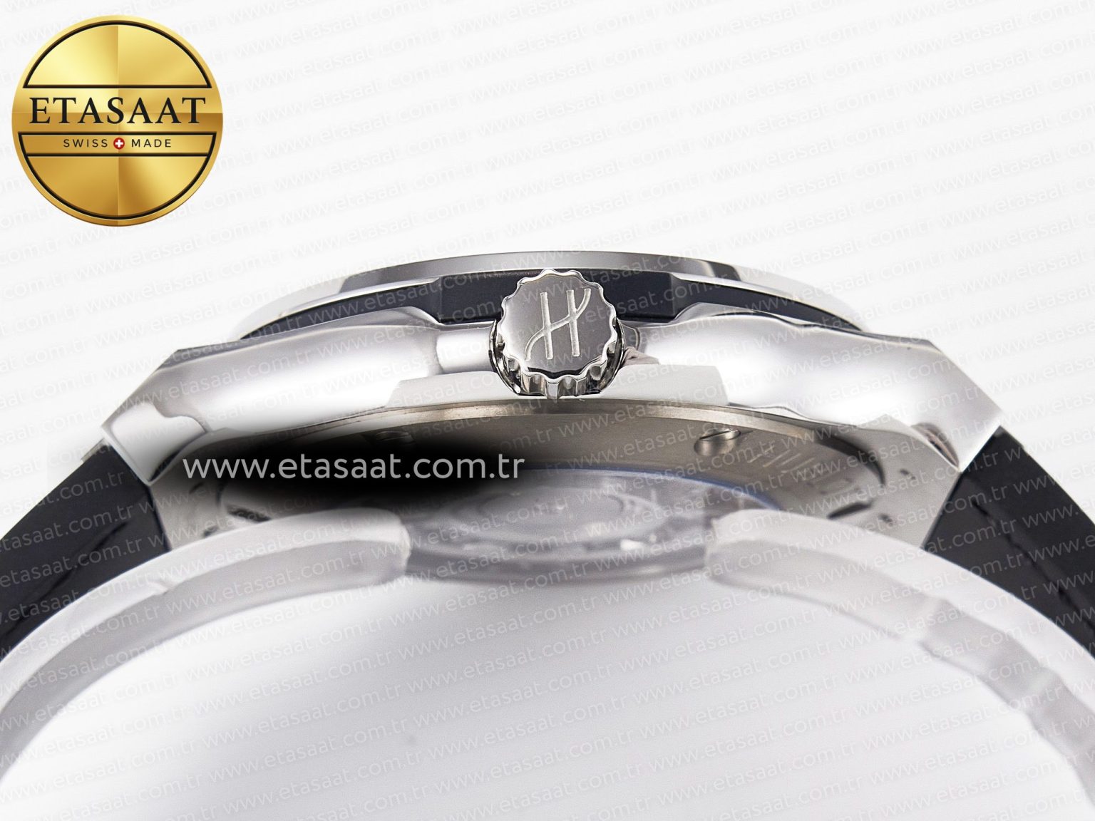 Classic Fusion 38mm SS JJF 1:1 Best Edition Black Dial on Black Gummy Leather Strap - Görsel 15
