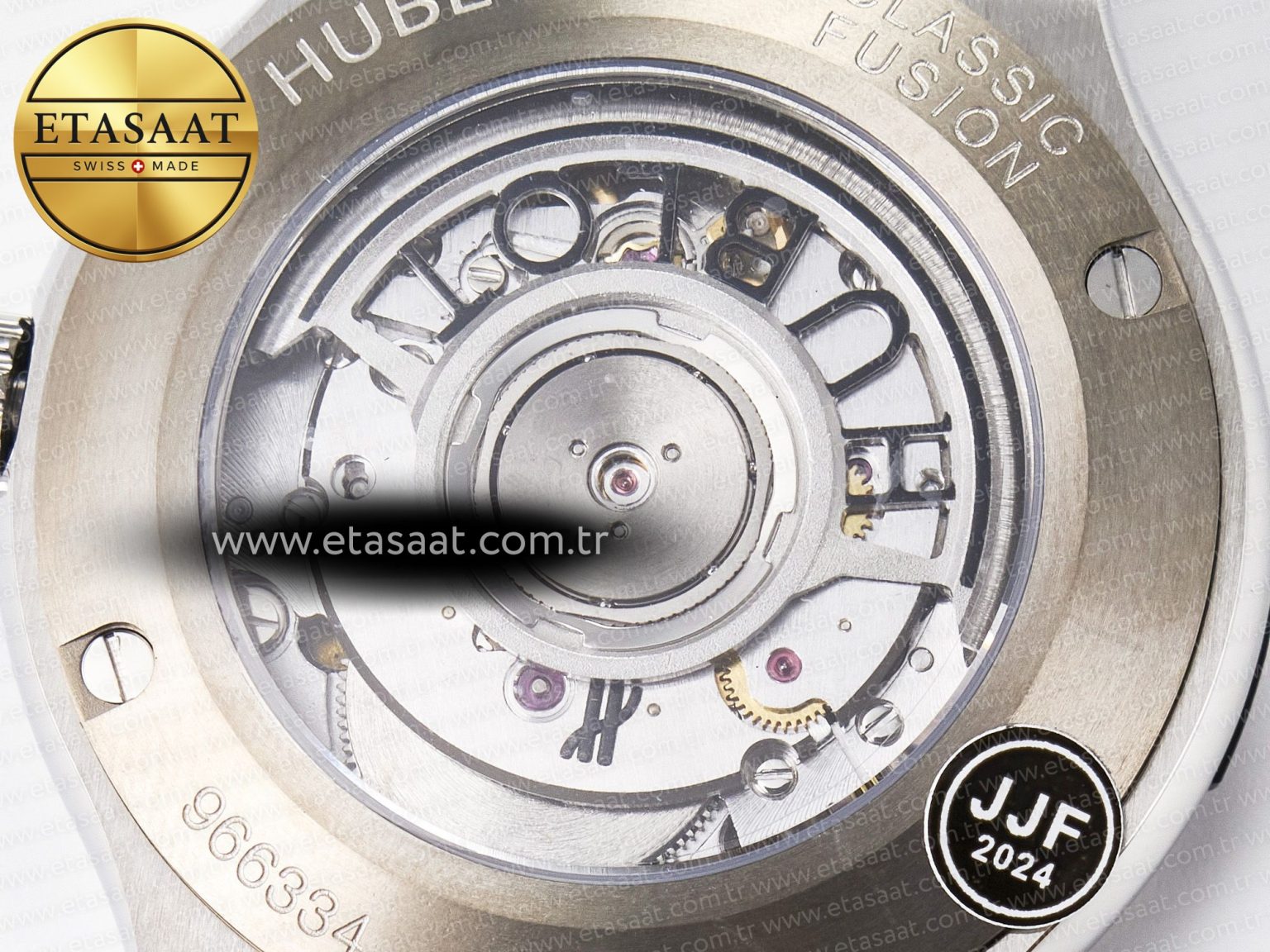 Classic Fusion 38mm SS JJF 1:1 Best Edition Black Dial on Black Gummy Leather Strap - Görsel 19