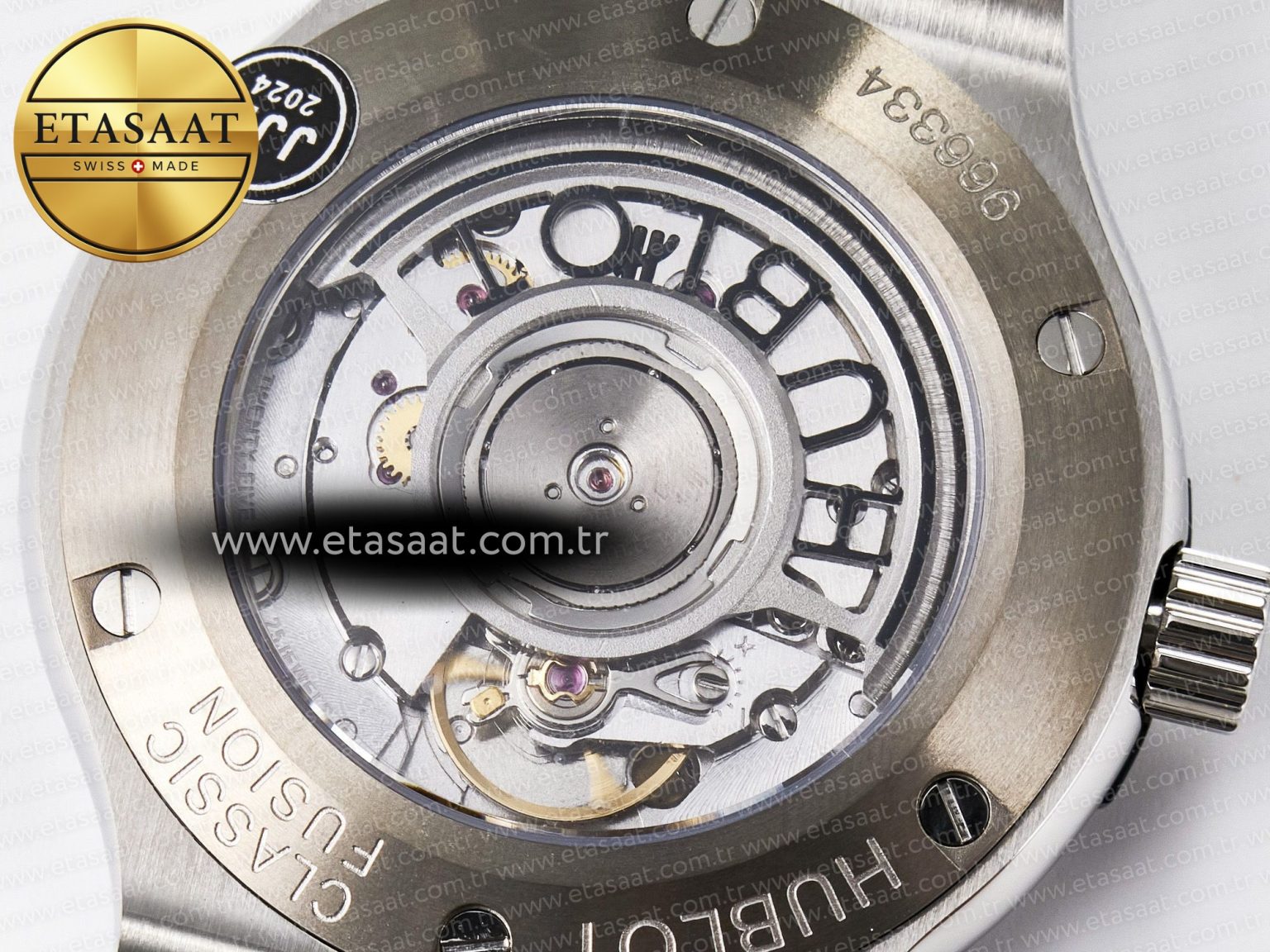 Classic Fusion 38mm SS JJF 1:1 Best Edition Black Dial on Black Gummy Leather Strap - Görsel 20