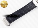 Classic Fusion 38mm SS JJF 1:1 Best Edition Black Dial on Black Gummy Leather Strap - Görsel 22