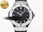 Classic Fusion 38mm SS JJF 1:1 Best Edition Black Dial on Black Gummy Leather Strap - Görsel 4