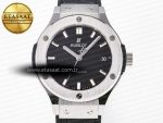 Classic Fusion 38mm SS JJF 1:1 Best Edition Black Dial on Black Gummy Leather Strap - Görsel 4