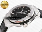 Classic Fusion 38mm SS JJF 1:1 Best Edition Black Dial on Black Gummy Leather Strap - Görsel 6
