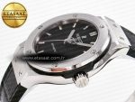 Classic Fusion 38mm SS JJF 1:1 Best Edition Black Dial on Black Gummy Leather Strap - Görsel 6