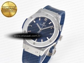 Classic Fusion 38mm SS JJF 1:1 Best Edition Blue Dial on Blue Gummy Leather Strap