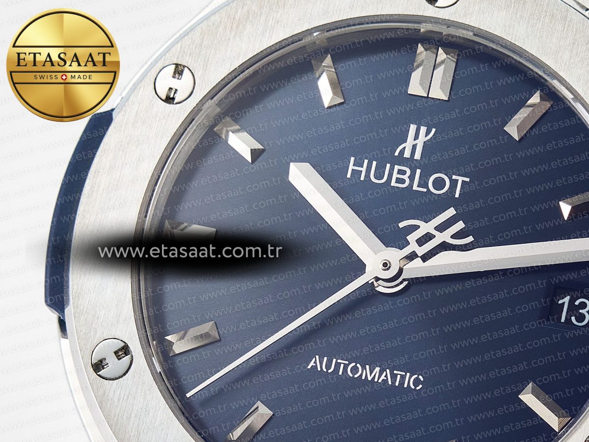 Classic Fusion 38mm SS JJF 1:1 Best Edition Blue Dial on Blue Gummy Leather Strap - Görsel 10