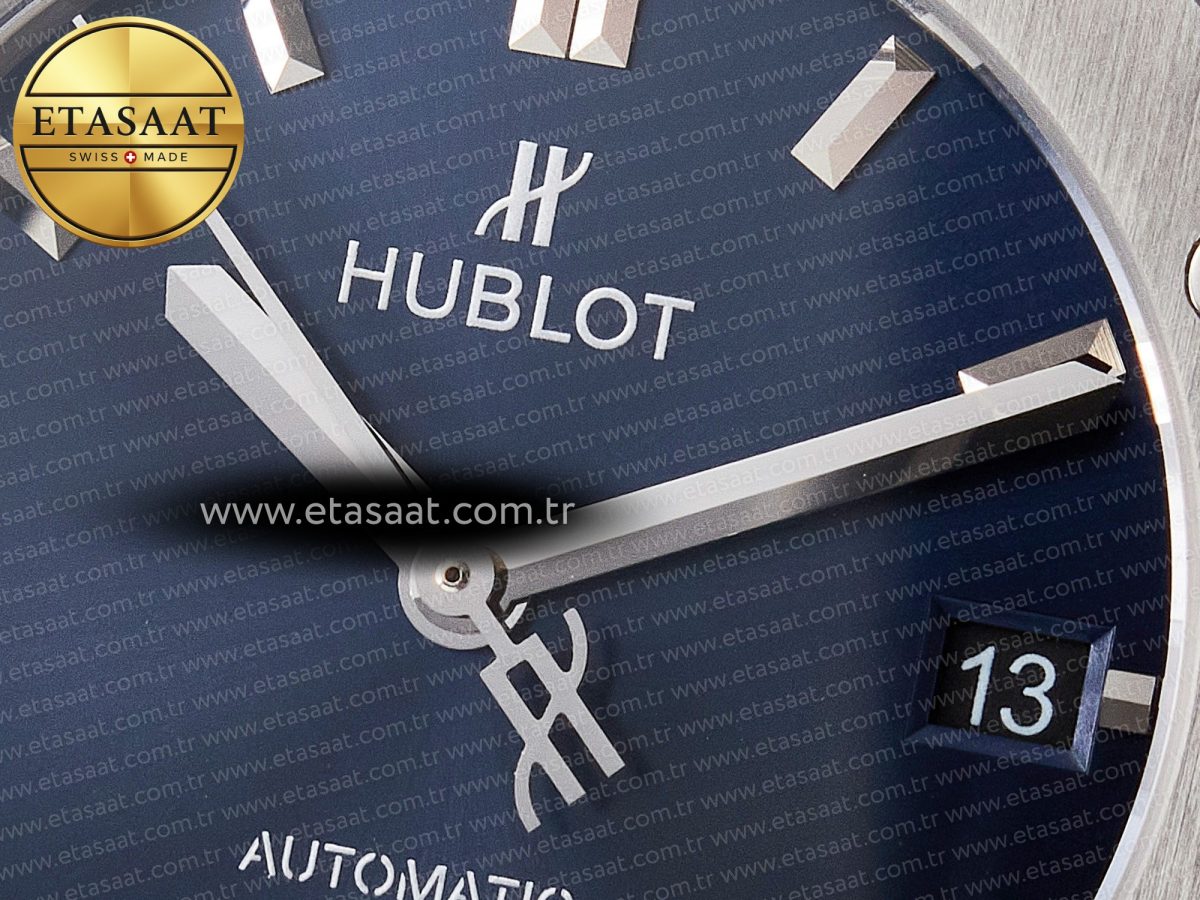 Classic Fusion 38mm SS JJF 1:1 Best Edition Blue Dial on Blue Gummy Leather Strap - Görsel 11