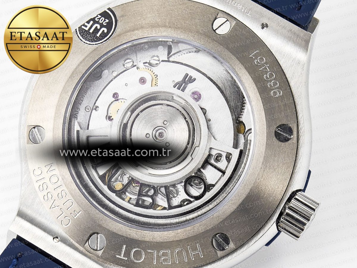 Classic Fusion 38mm SS JJF 1:1 Best Edition Blue Dial on Blue Gummy Leather Strap - Görsel 18