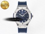 Classic Fusion 38mm SS JJF 1:1 Best Edition Blue Dial on Blue Gummy Leather Strap - Görsel 3