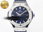 Classic Fusion 38mm SS JJF 1:1 Best Edition Blue Dial on Blue Gummy Leather Strap - Görsel 4