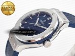 Classic Fusion 38mm SS JJF 1:1 Best Edition Blue Dial on Blue Gummy Leather Strap - Görsel 6