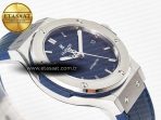 Classic Fusion 38mm SS JJF 1:1 Best Edition Blue Dial on Blue Gummy Leather Strap - Görsel 7