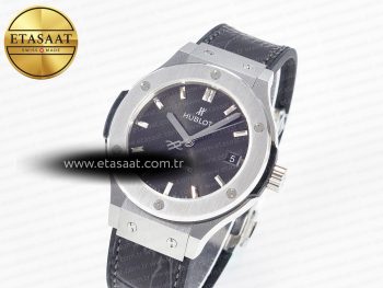 Classic Fusion 38mm SS JJF 1:1 Best Edition Gray Dial on Black Gummy Leather Strap