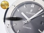 Classic Fusion 38mm SS JJF 1:1 Best Edition Gray Dial on Black Gummy Leather Strap - Görsel 10
