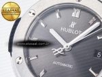 Classic Fusion 38mm SS JJF 1:1 Best Edition Gray Dial on Black Gummy Leather Strap - Görsel 10