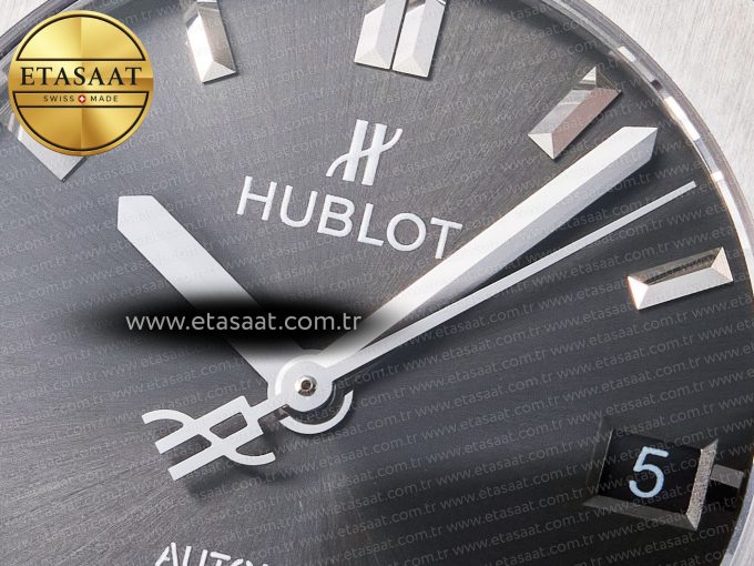 Classic Fusion 38mm SS JJF 1:1 Best Edition Gray Dial on Black Gummy Leather Strap - Görsel 11