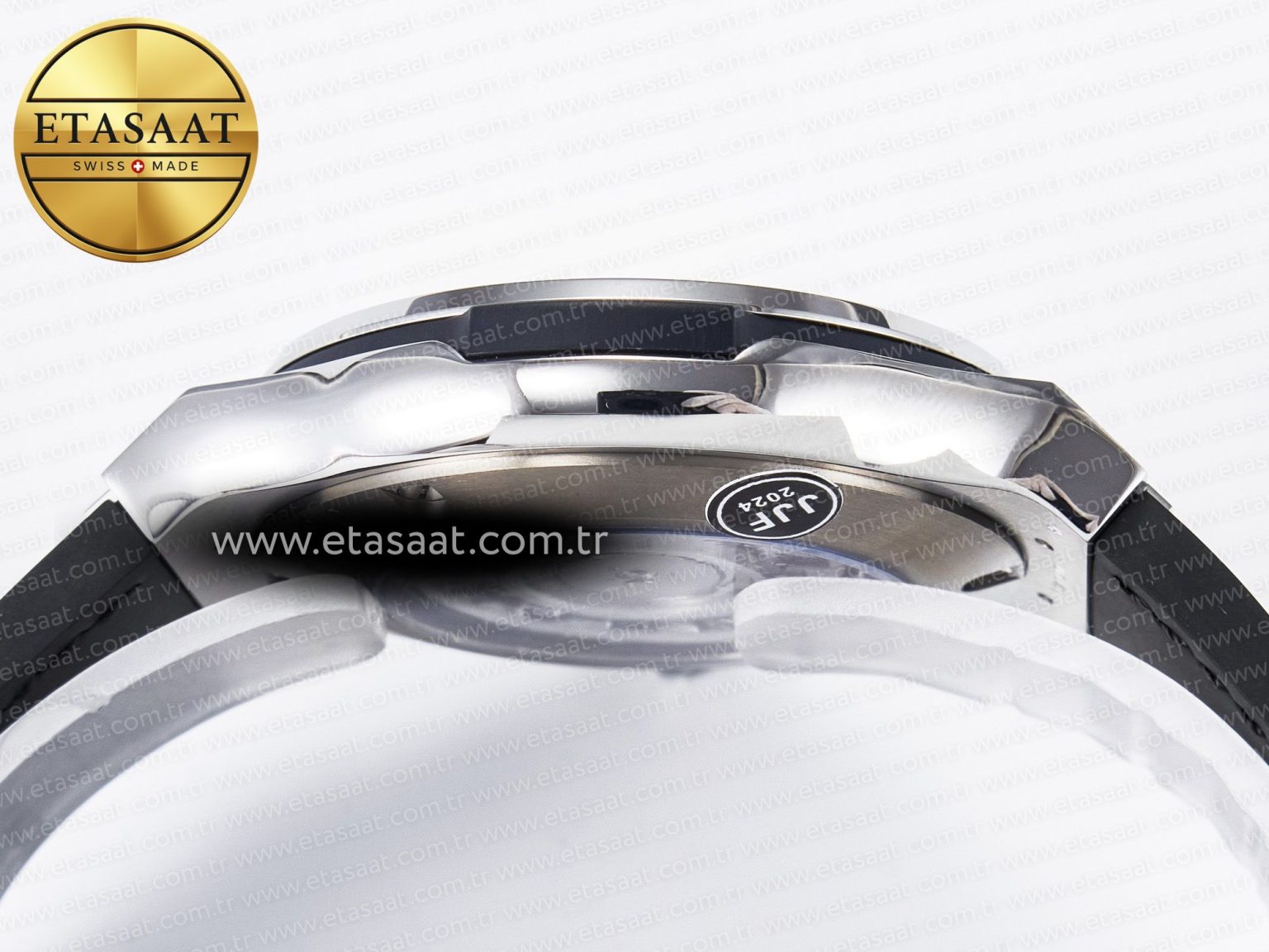 Classic Fusion 38mm SS JJF 1:1 Best Edition Gray Dial on Black Gummy Leather Strap - Görsel 14