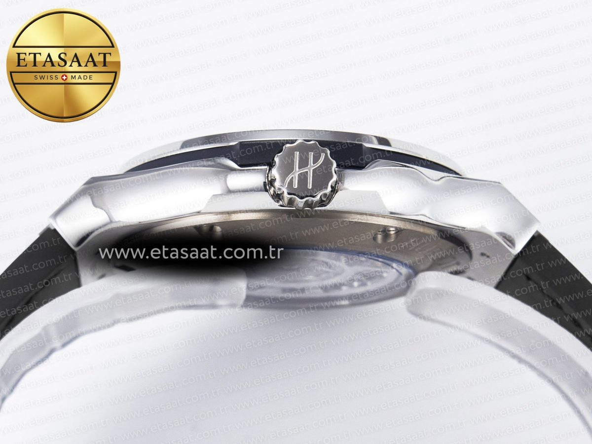 Classic Fusion 38mm SS JJF 1:1 Best Edition Gray Dial on Black Gummy Leather Strap - Görsel 15