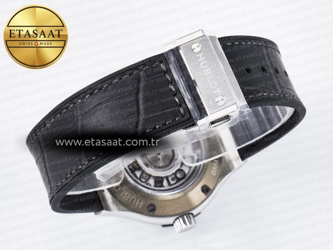 Classic Fusion 38mm SS JJF 1:1 Best Edition Gray Dial on Black Gummy Leather Strap - Görsel 16