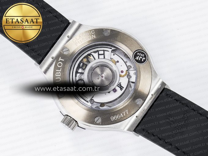 Classic Fusion 38mm SS JJF 1:1 Best Edition Gray Dial on Black Gummy Leather Strap - Görsel 17