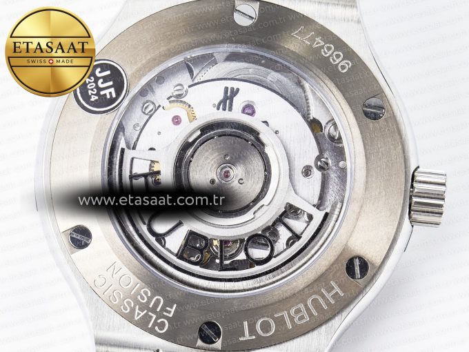 Classic Fusion 38mm SS JJF 1:1 Best Edition Gray Dial on Black Gummy Leather Strap - Görsel 18